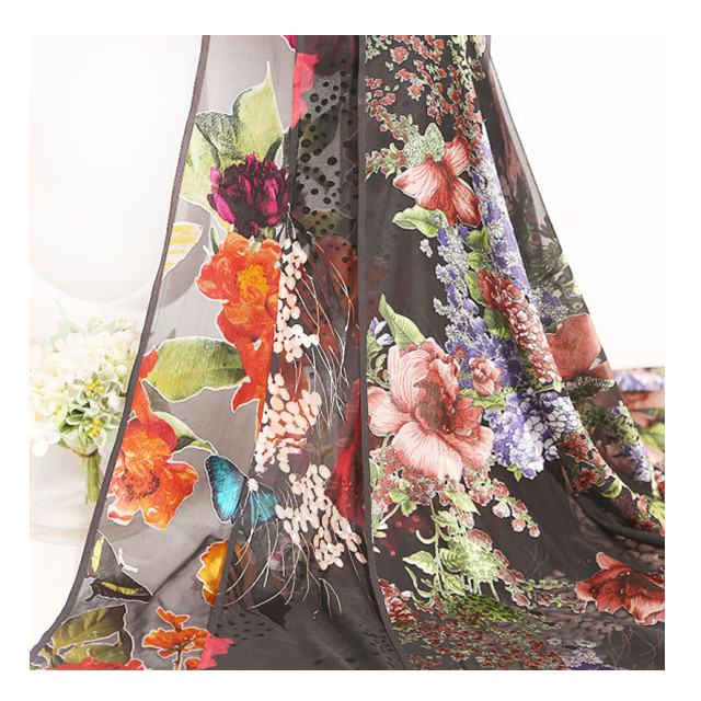 Rotten gauze, fragrant cloud yarn, nylon 30% rayon 70% fabric, imitation silk fashion scarf shawl, women's dress