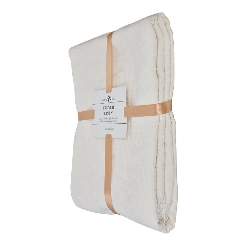 Breathable pure natural linen blanket that regulates temperature
