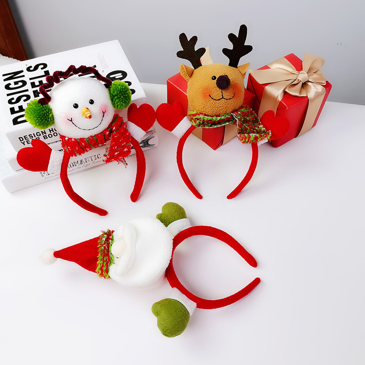 Christmas Headbands Santa Tree Elk Antlers Headband Kids Adult Headwear Reindeer Ornaments Christmas Decorations Party Cosplay