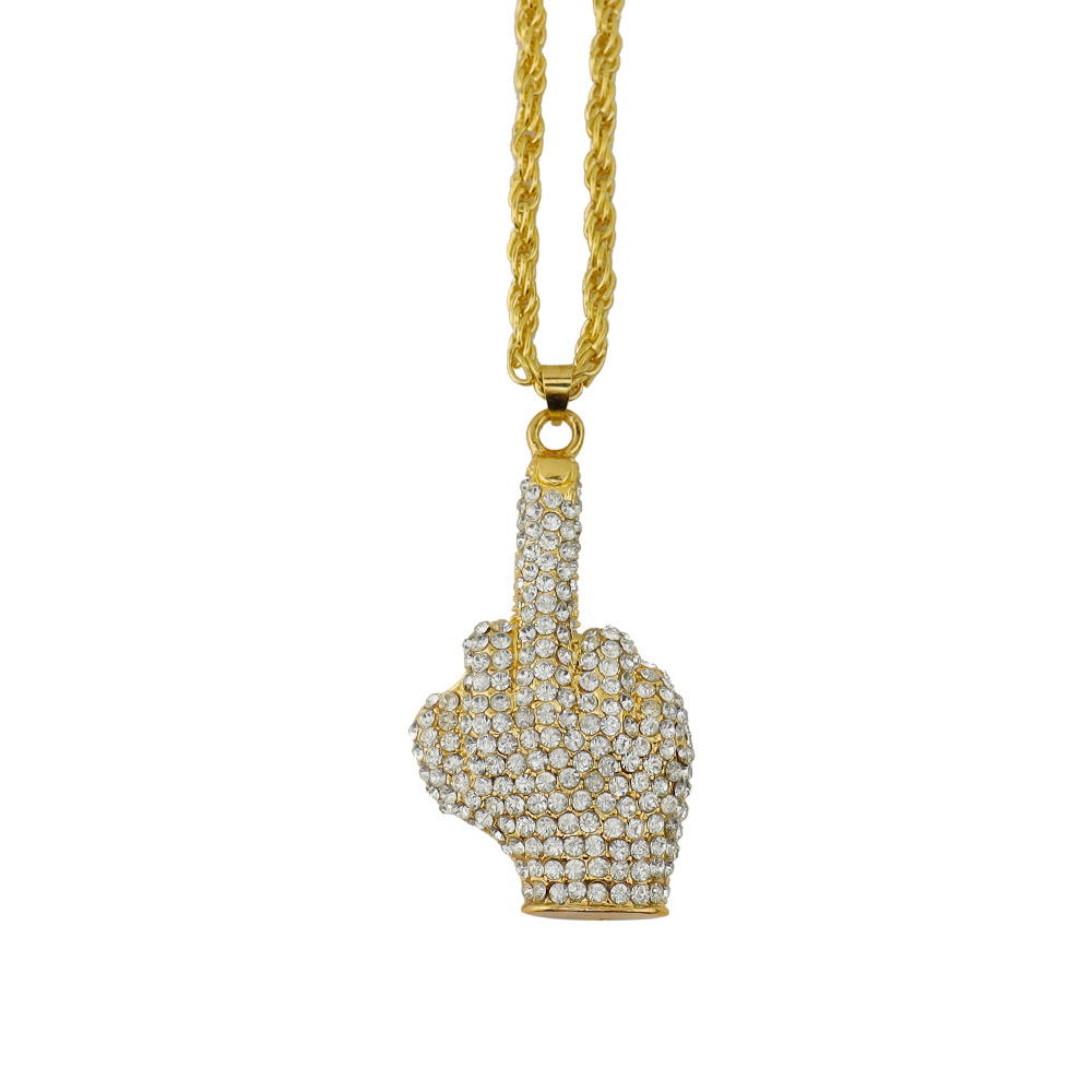 wholesale Fashion charm18k gold Bling Diamond Pendant Jewelry hip hop Necklace