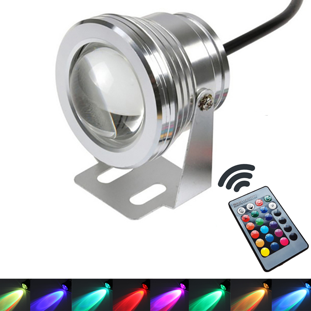 Как яркий IP68 12V RGB пульт дистанционного управления 10 Вт Светодиодный точечный свет подсветка для бассейна, для отелей