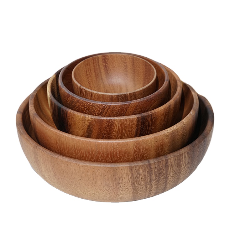 Acacia Wooden Salad Bowl Set, Different Size Natural Bowl, Hot Selling