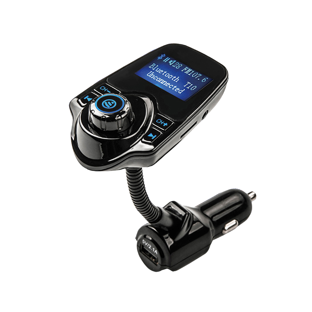 Автомобильный комплект громкой связи T10, FM-передатчик, AUX, MP3, музыкальный плеер, аудио адаптер, 5 В, 2,1 А, быстрая зарядка через USB