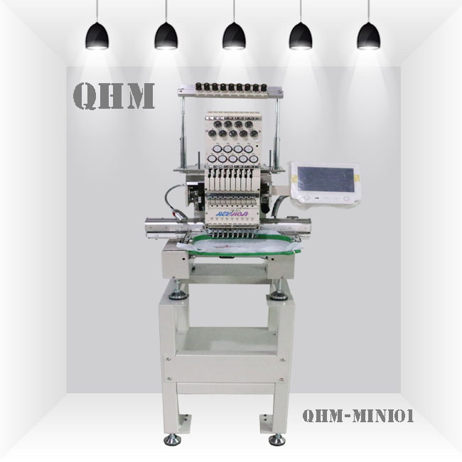 QHM новый дизайн мини 1 вышивальная машина шляпа/плоский/подъемный футболка вышивальная машина