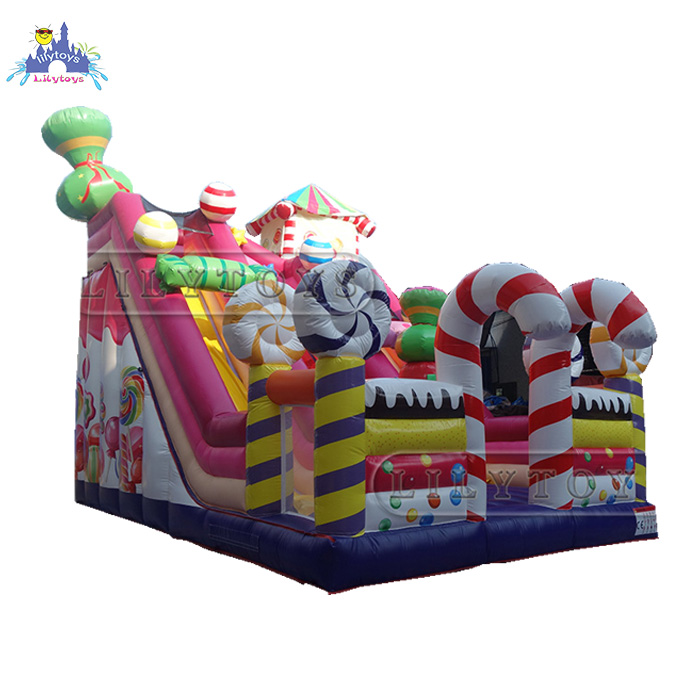 Китай Гуанчжоу Lilytoys конфеты тема надувные прыжки горка украшения дома сада горка