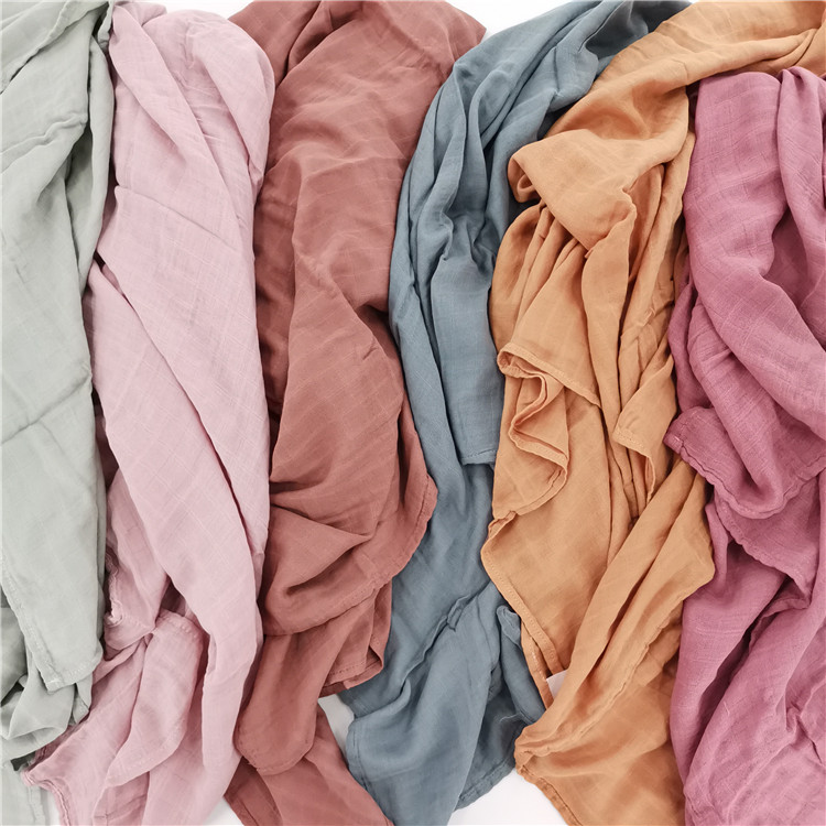 Solid Color Bamboo Cotton Muslin Blanket Baby Swaddle Blanket Baby Shading Cloth