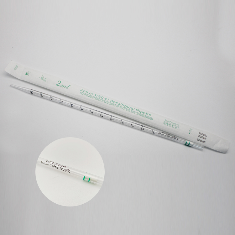Sterile disposable plastic 2ml Serological Pipette