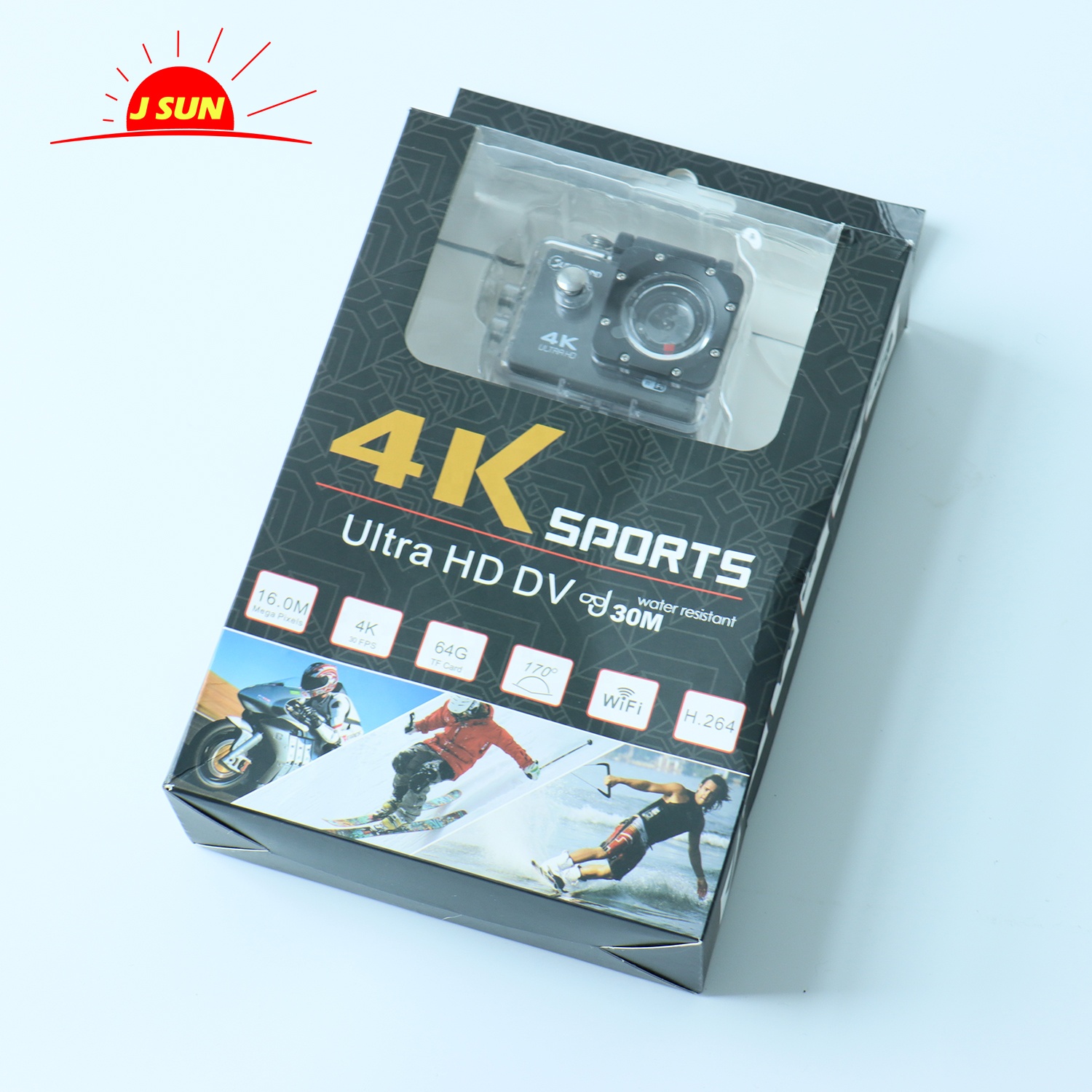 Экшн-камера 4K, Подводная Водонепроницаемая Спортивная экшн-камера с широкоугольным профессиональным объективом