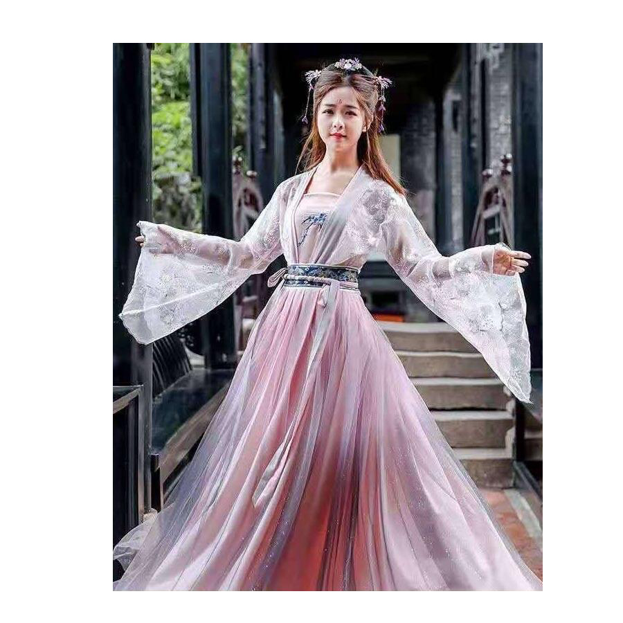Женское традиционное китайское свадебное платье Hanfu, Осенние фантастические карнавальные сказочные костюмы династии Тан, наряд для женщин