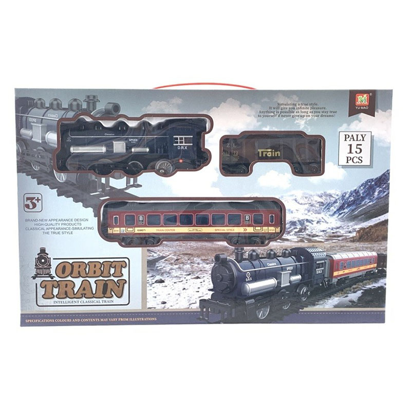 Diecast Toy Vehicles Classic Electric Train Toy With Steam Locomotive Engine and Slot track