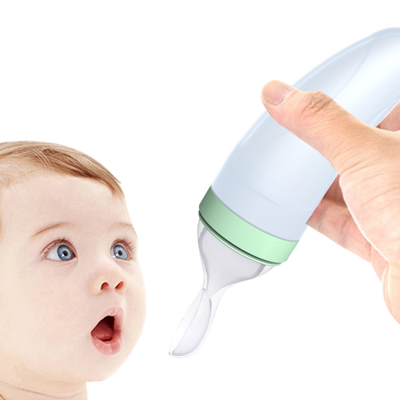 New Arrival ODM&OEM Mamadeira biberon squeezable silicone baby bottle BPA Free baby feeding bottle With Spoon