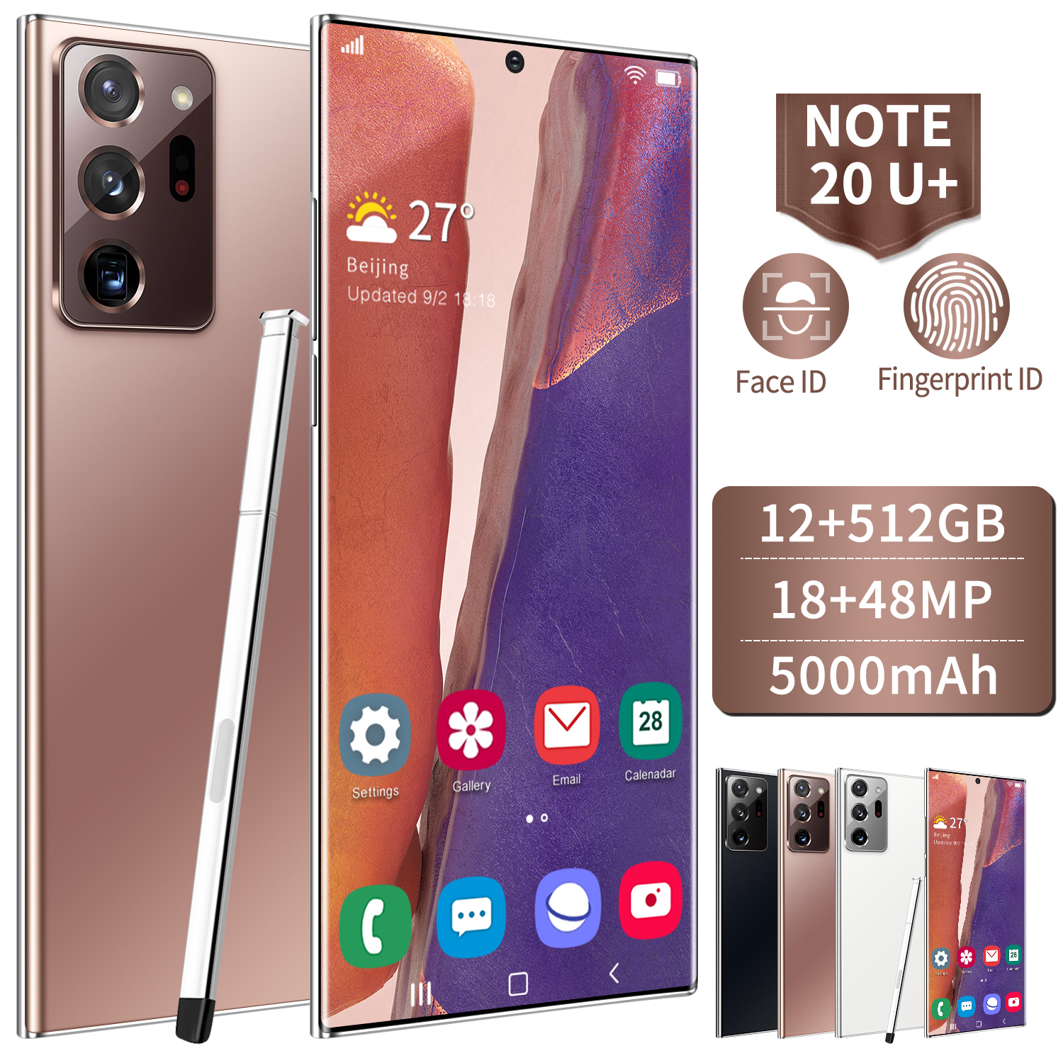high quality Note20 U+ 6.9inch full screen mobile phones HD 18MP+48MP Dual sim telefone RAM12GB+ROM512GB 5000mah smart phones