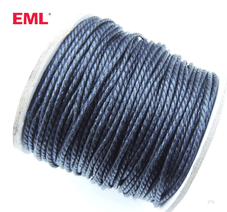 EML 0,8 мм/1/1.5/2/2.5 мм черный вощеный хлопковый шнур вощеная нить шнур веревка ожерелье веревка для изготовления ювелирных изделий