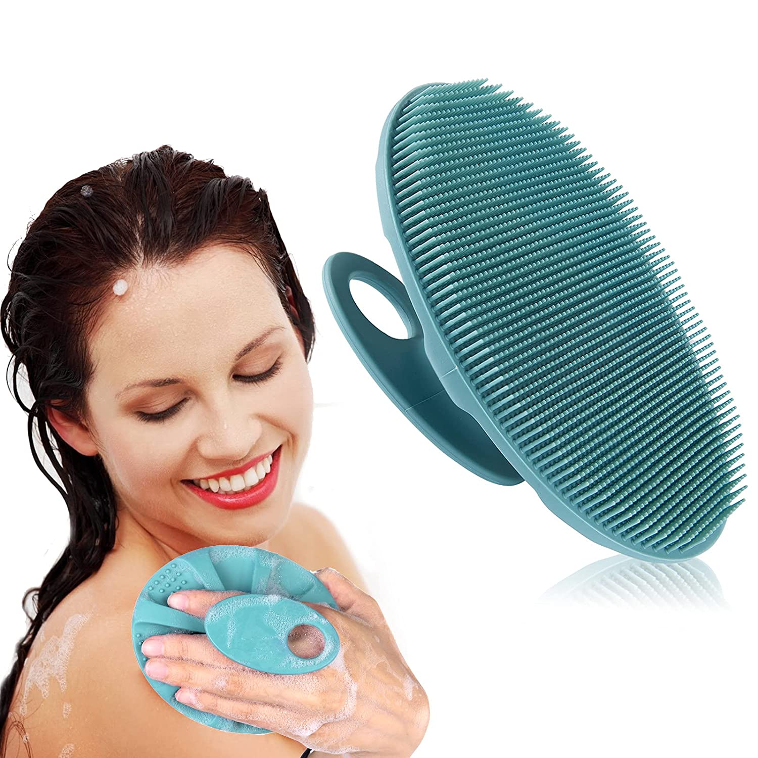 Soft Silicone Body Scrubber Handheld Shower Cleansing massage exfoliating round bath shower Brush for all Kinds of Skin