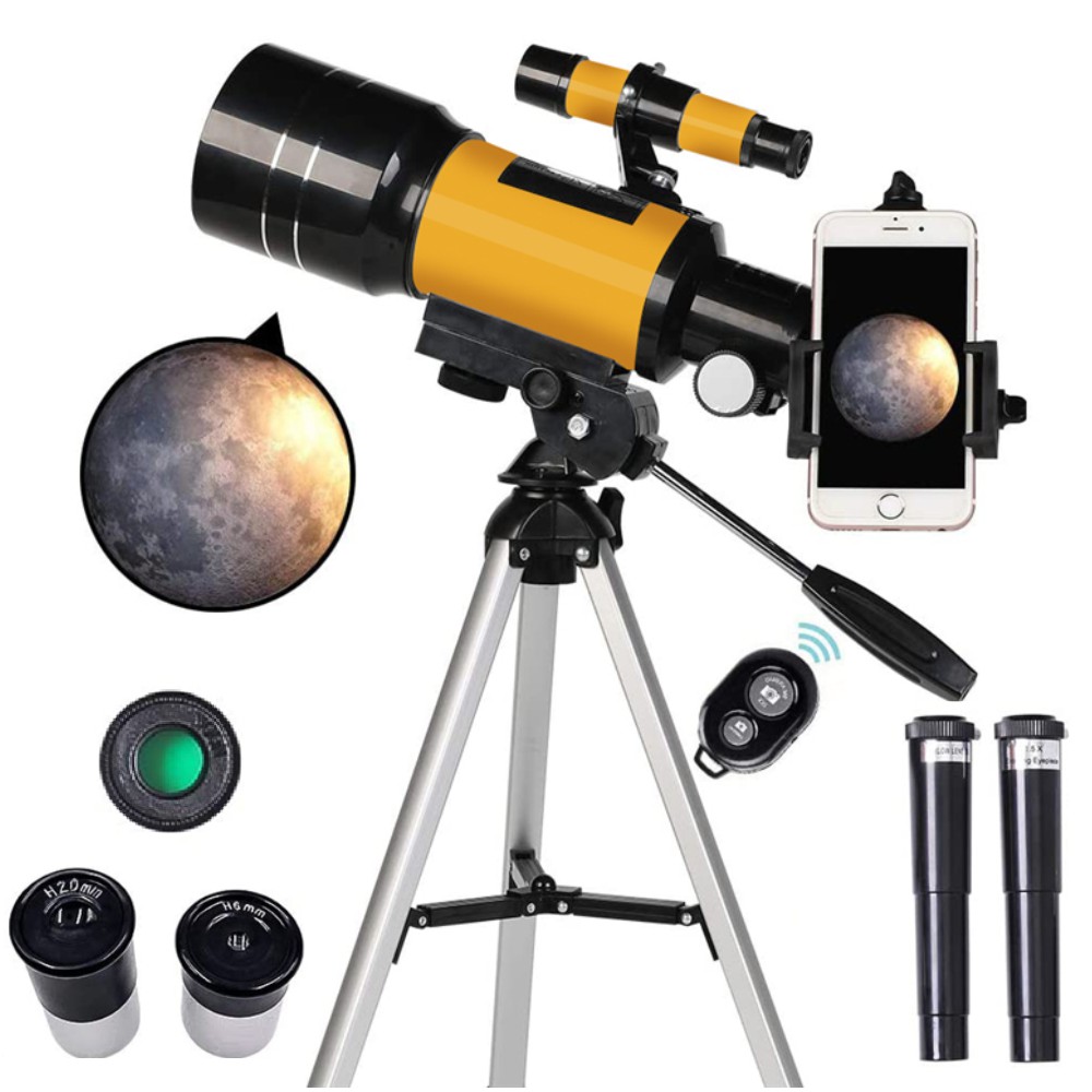 Amazon горячая Распродажа Telescopio портативный походный телескоп 70 мм астрономический телескоп рефрактор для детей начинающих со штативом