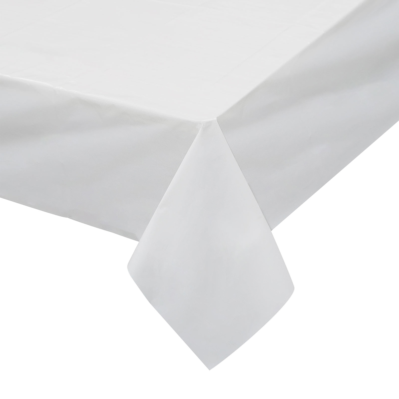 Wedding Parties 54" x 108" Plastic Table Covers Pack of 6 Red White Rectangle Disposable Tablecloth