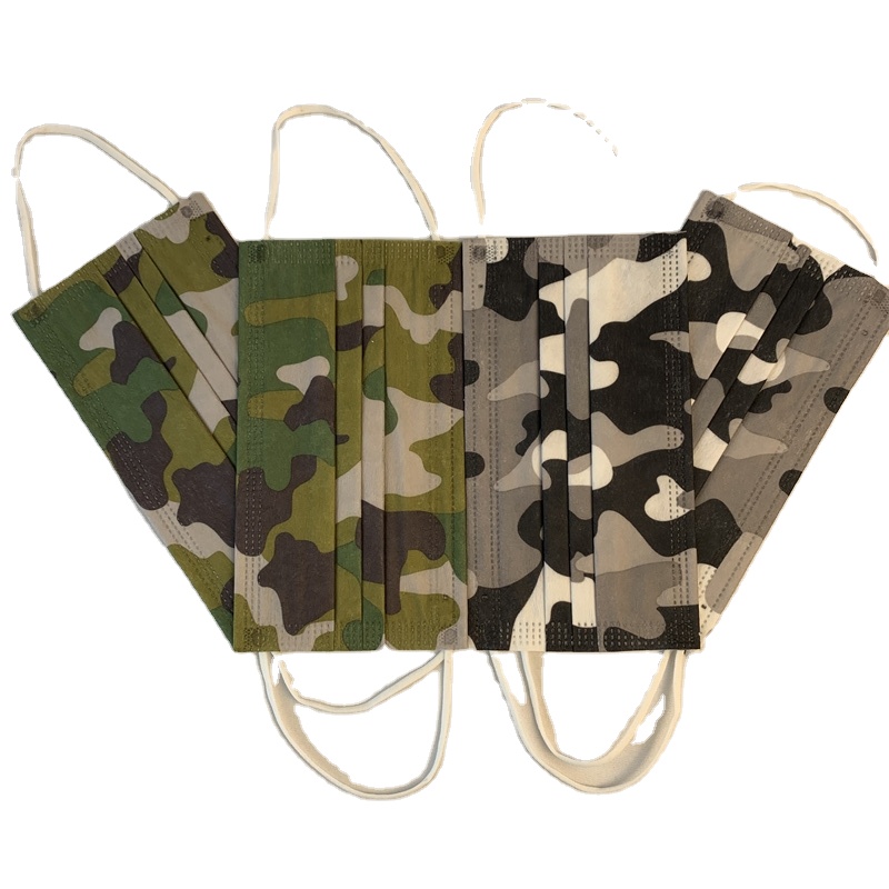 EN14683IIR military camouflage print dustproof three-layer mask for adult and children CAMOU party mask