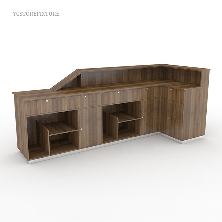 Free combination L shape wood checkout counters for sale