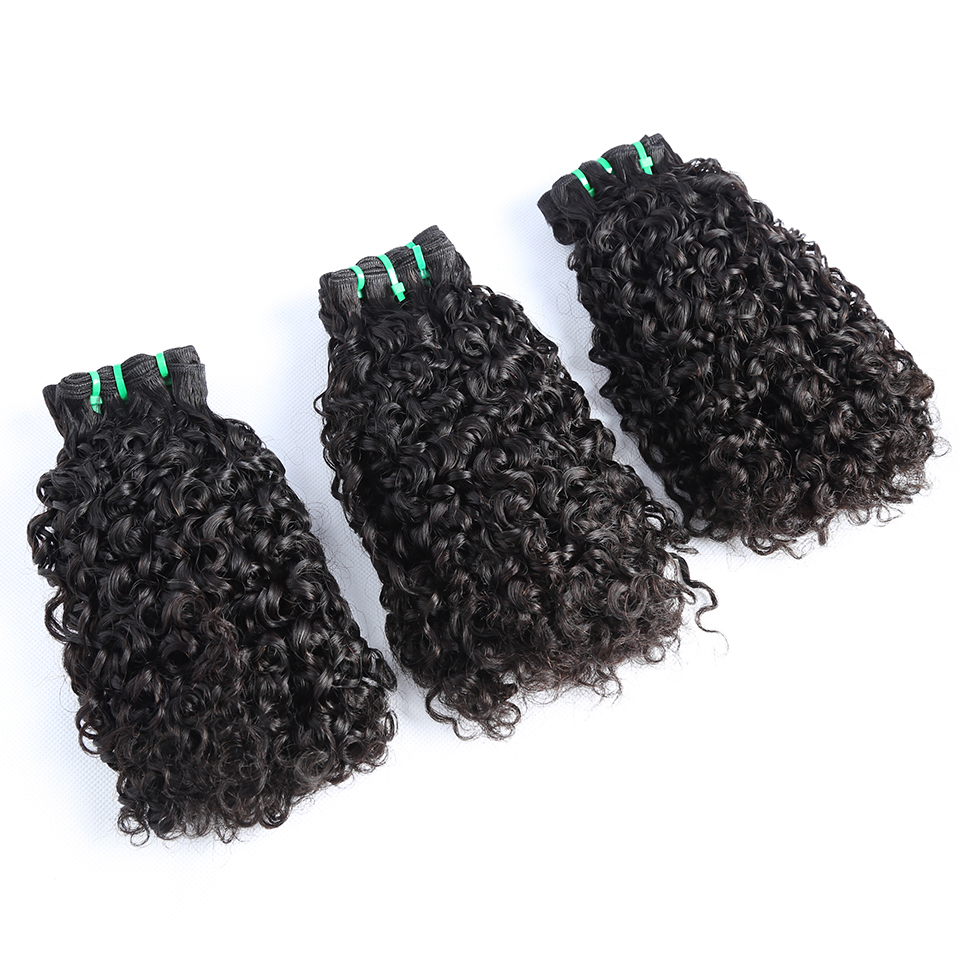 Оптовая продажа, легкий вес, кудрявые волосы Fumi Pixie Rose Curl Virgin, индийские человеческие волосы, пучки, двойные нарисованные, Funmi Pixie Curly Hair
