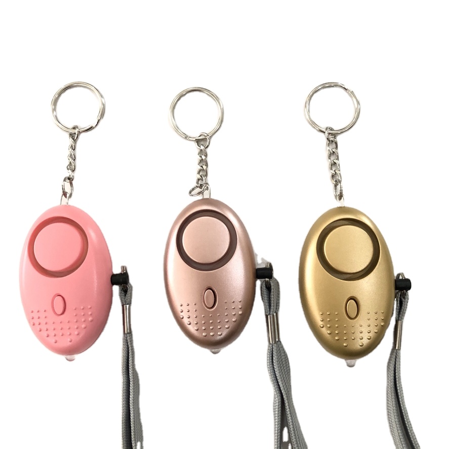 130DB Wholesale OEM custom logo LED Portable Emergency SOS Security Self Defense Alarm Keychain Women Pepper Spray
