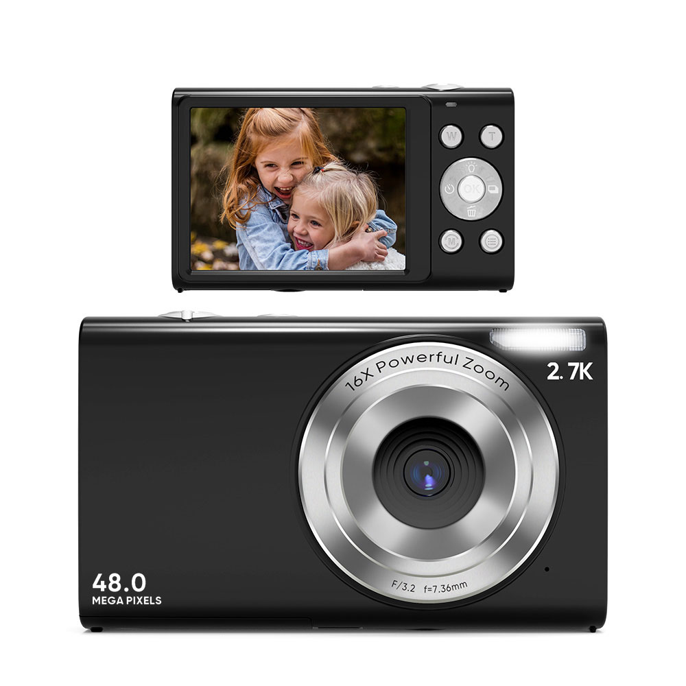 Цифровая камера 2,7 K Ultra HD мини-камера 44MP 2,8 дюймов ЖК-экран перезаряжаемый с 16-кратным цифровым зумом YouTube видеоблоговая камера