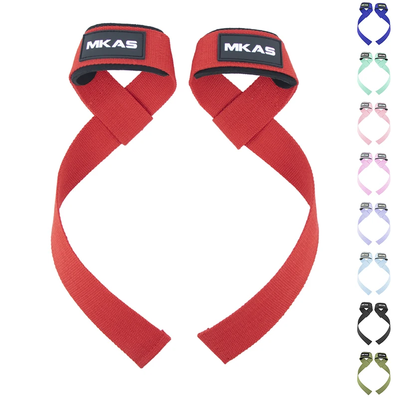 MKAS Sport Fitness Workout Gym Straps for Men Women Body Building Powerlifting Weightlifting Weight lifting Wrist straps