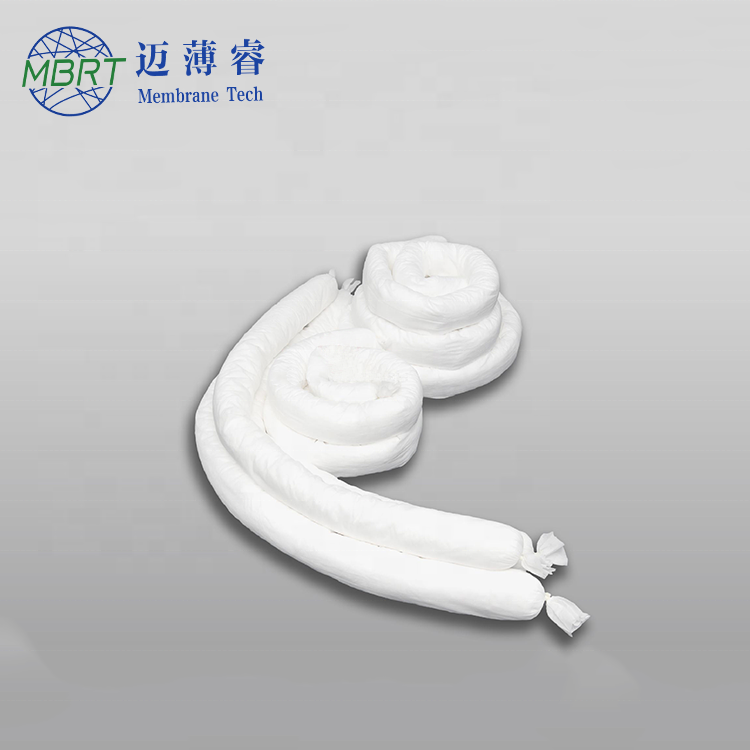 ODM 50 times super high absorption rate pp nanofiber boom hydrophobic oil absorbent material only absorb oil   oil base chemical