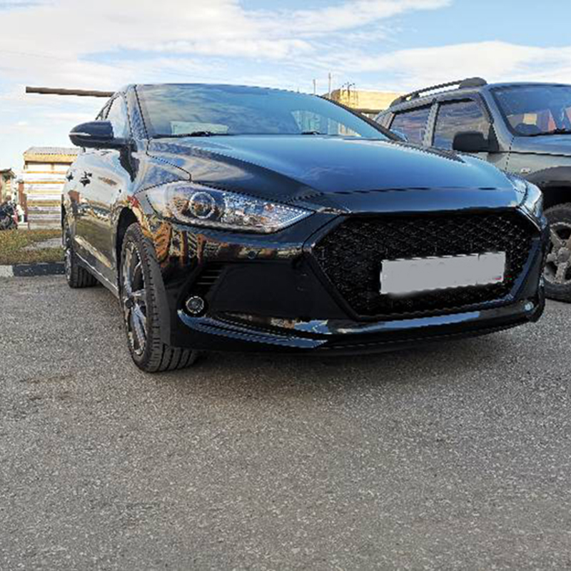Автомобильные аксессуары для Hyundai Elantra 2016 2017 2018, передний бампер, решетка для гонок, сетка с Сотами, глянцевый черный для модификации hyundai