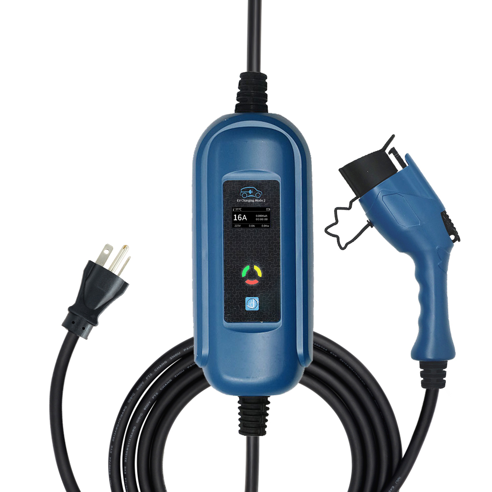 Регулируемый 240V ev разъем sae j1772 ev быстрое зарядное устройство портативное зарядное устройство для электромобиля
