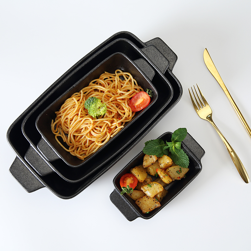 WEIYE matte black bakeware non-stick ceramic oven dish baking pan for oven