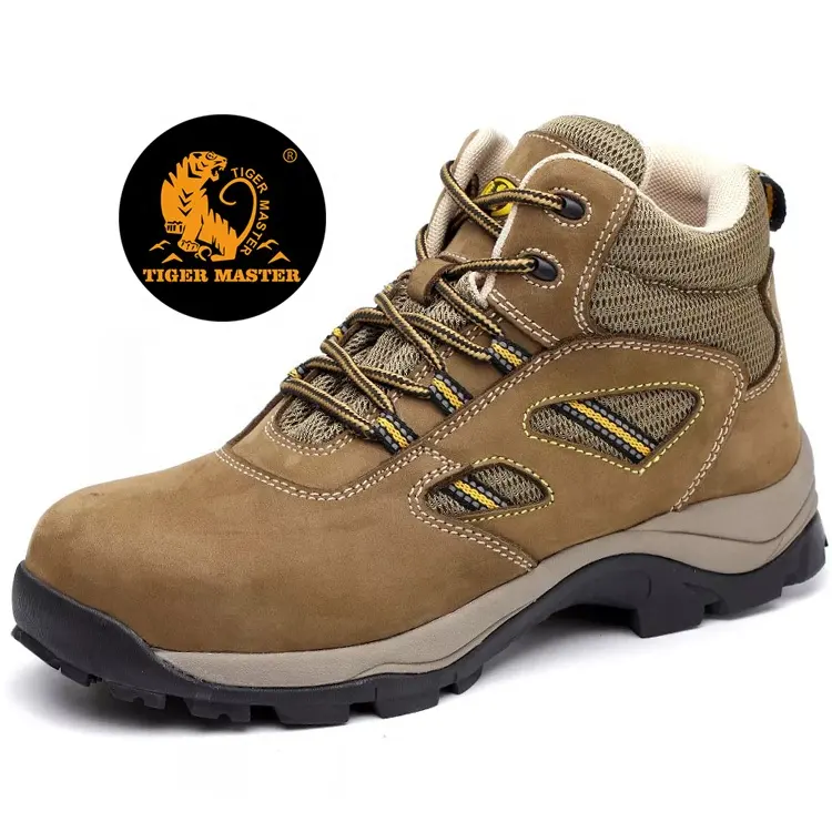 High ankle oil resistant non slip tiger master brand steel toe cap construction site safety boots men