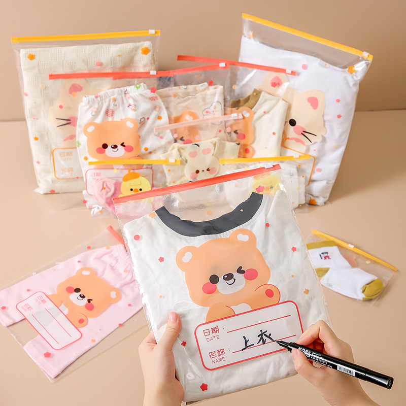 Clothing Packaging Bags Custom Logo Color Transparent Plastic Bag Clothing Plastic Zipper Bag For Clothing