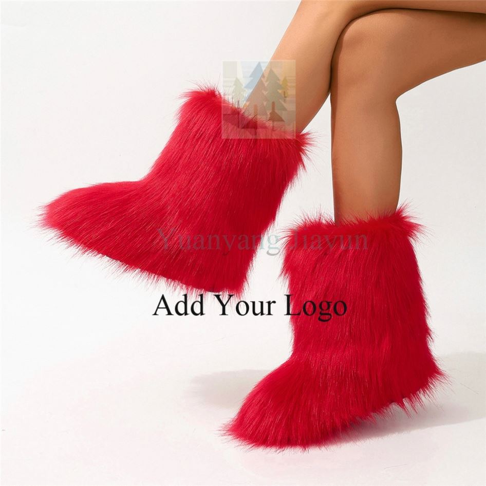 America Chinese Cheap Winter Snow Boots Faux Fur Boots for Women