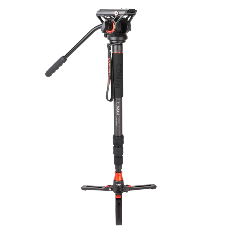 Мульти-fuctional DX327CQ5S с шарнирной головкой экшн-камеры go pro монопод из углеродного волокна для спортивной фотографии Максимальная нагрузка 8 кг., 4 дюйма, секций
