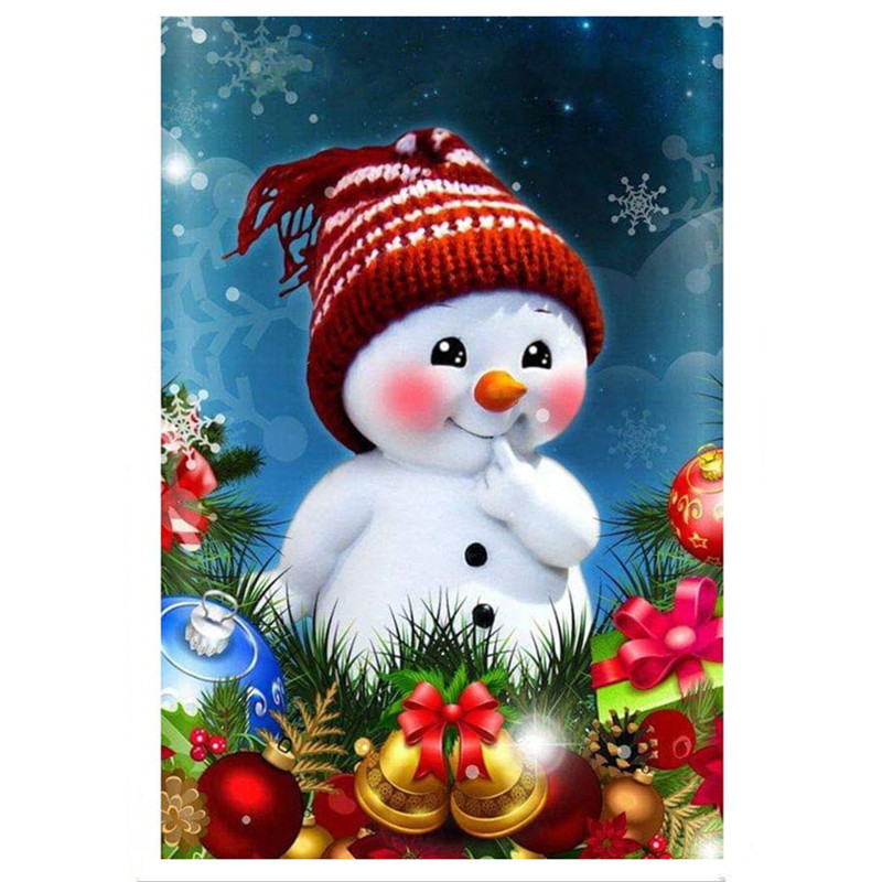 Home Decorations Cross Stitch Craft Art Snowman Christmas 5d DIY Diamond Painting by Number Kits for Kids