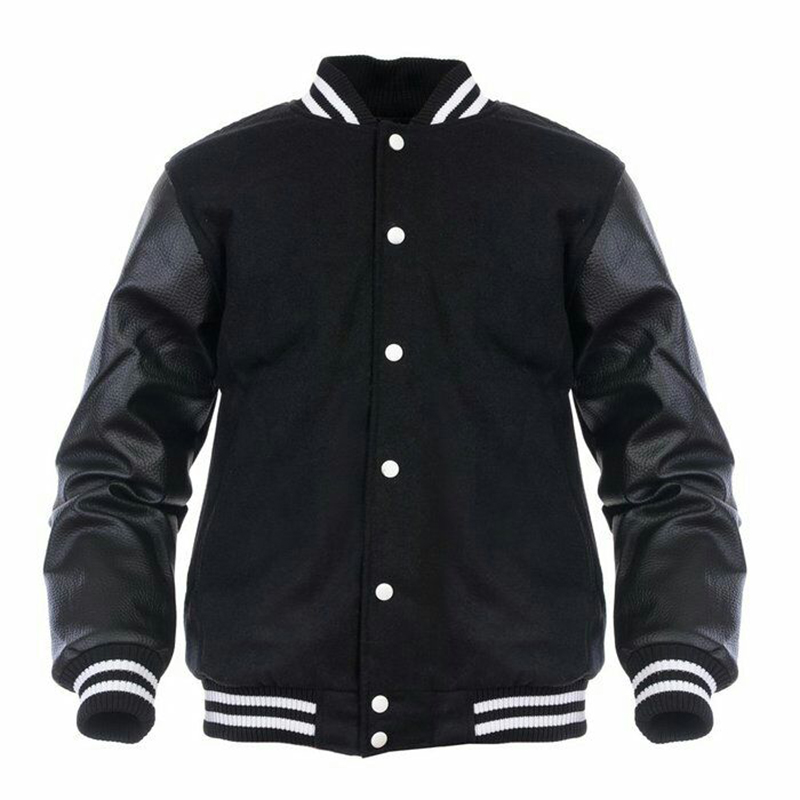 Куртка varsity на заказ/белая кожаная куртка с рукавами, черная Шерстяная Куртка varsity Letterman
