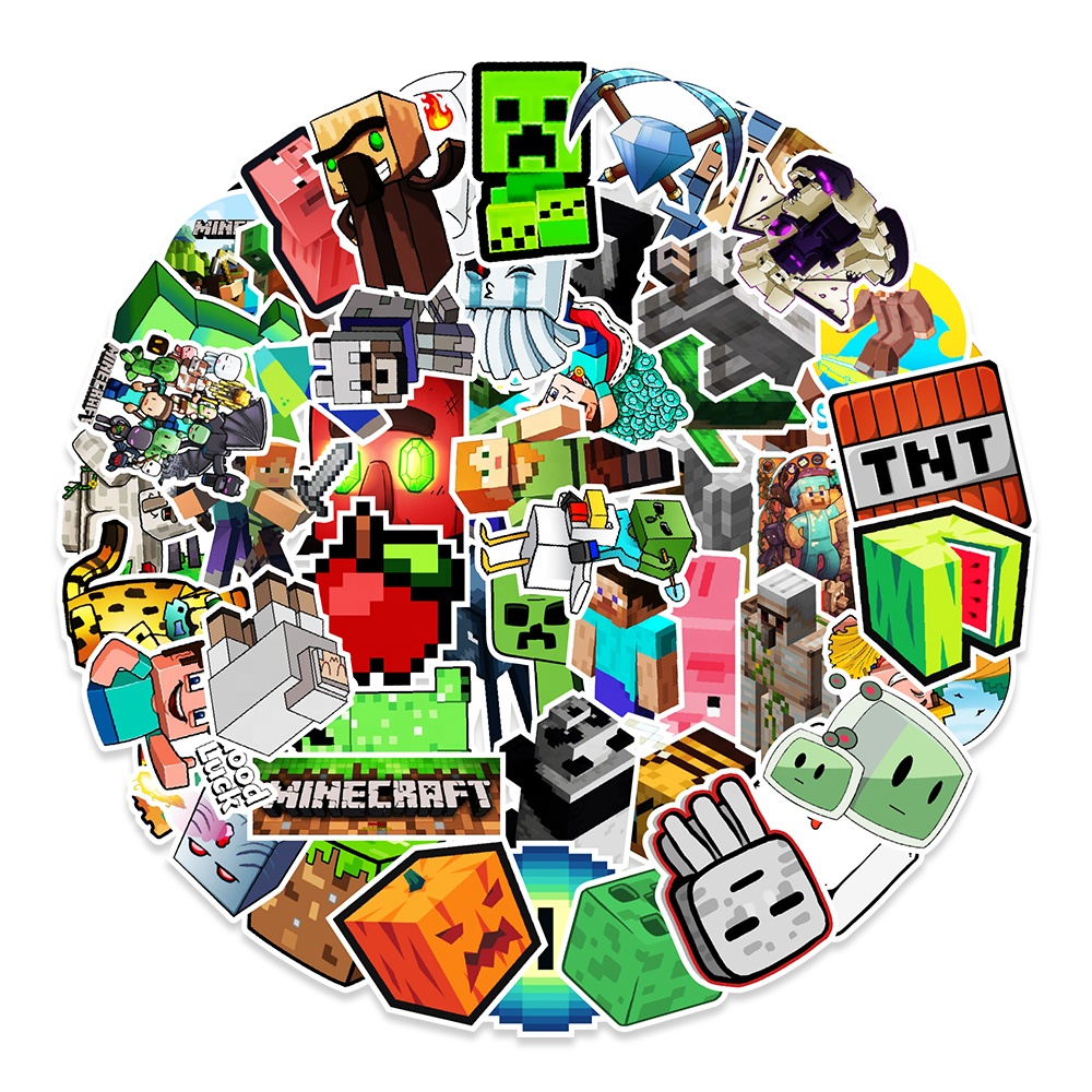 HOYO 100 Pcs/Pack Mine Craft Stickers for Game Fans, Mojang Stickers XBOX PlayStation Sandbox Stickers, HY605