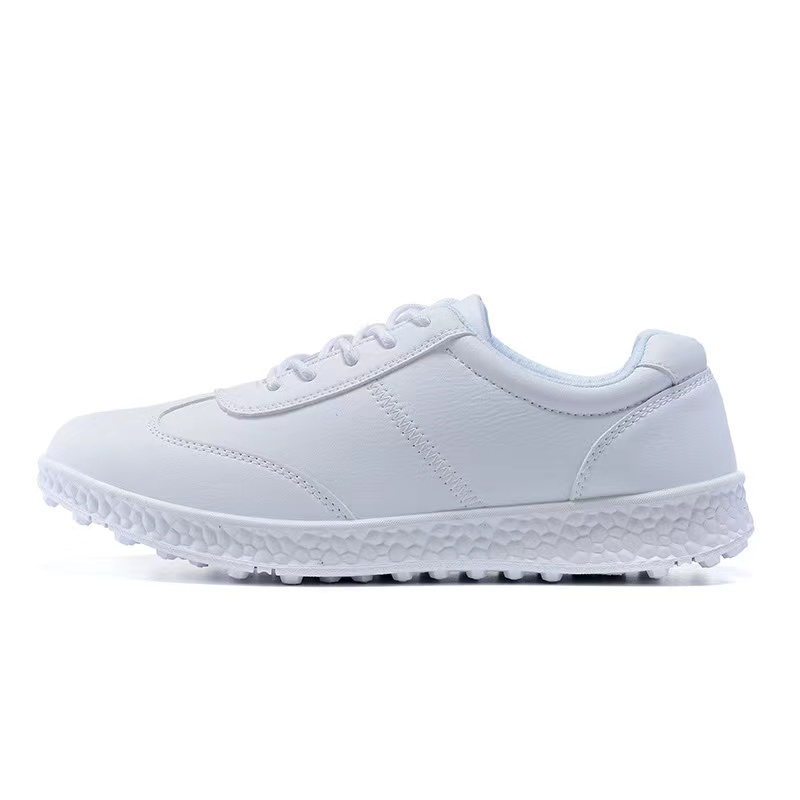 Custom cheap waterproof rubber sole leather golf shoes for men