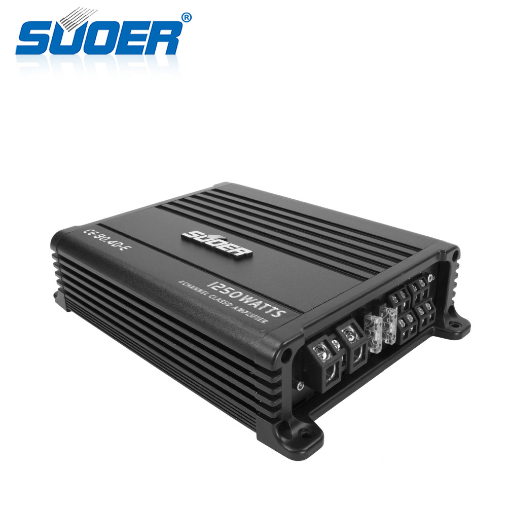 Suoer CE-80.4D-E 4 channel Mini size car amplifier 12V/24V 4*80 watts dj car power full range amplifier