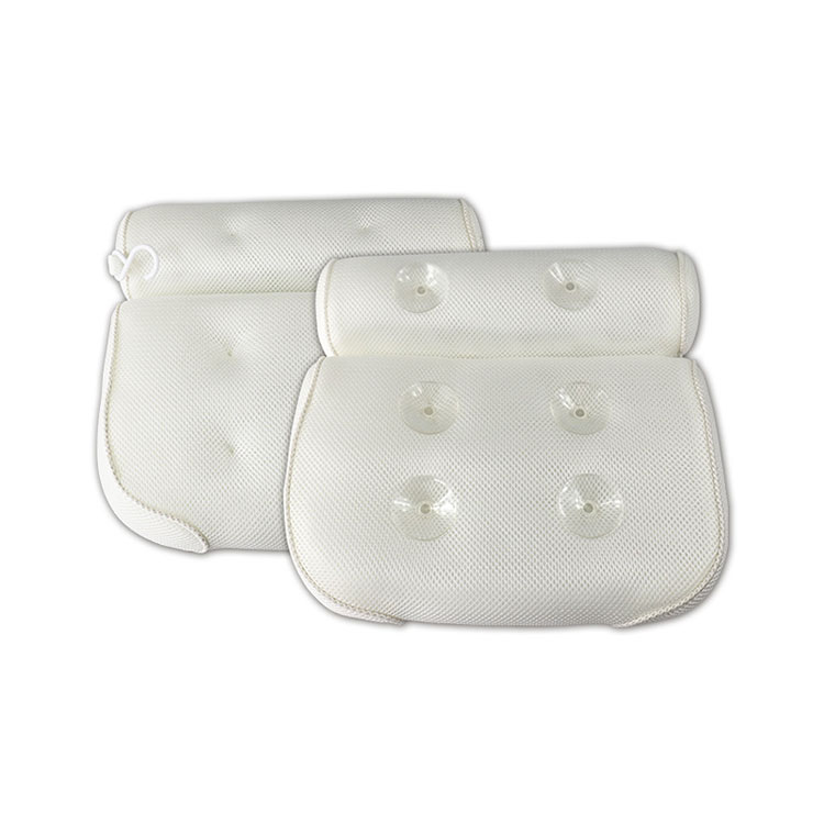 white bath pillow spa 3D mesh bath pillow with suction cup for tub in bathroom gel bath pillow