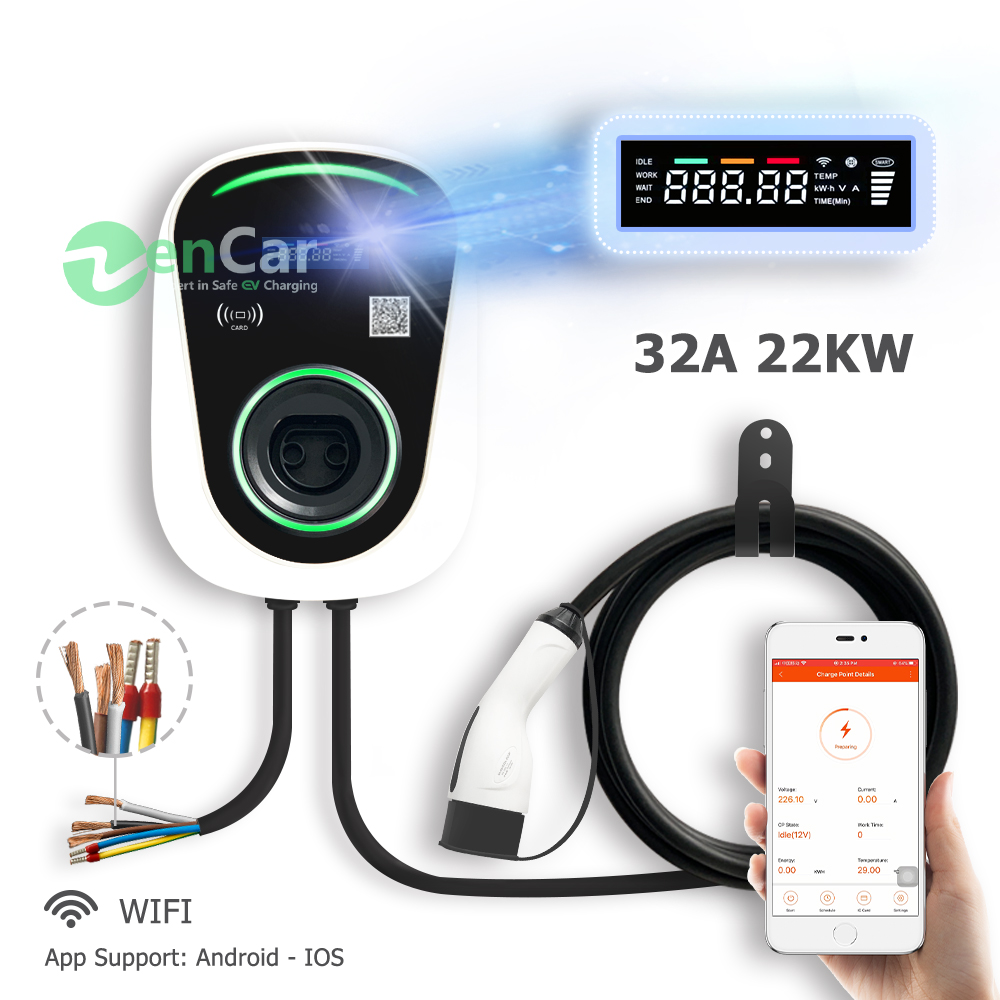 EV зарядное устройство Wallbox 32A 22KW Тип 2 вилка Duosida электрическое автомобильное зарядное устройство EV зарядная станция с кабелем WIFI