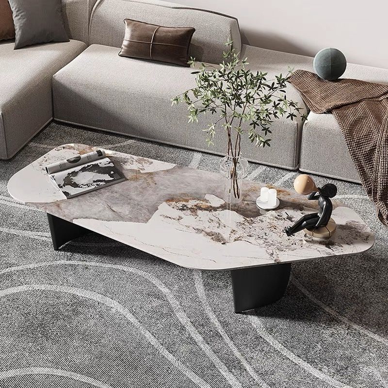 Nordic designer villa light luxury marble living room coffee table modern minimalist style customized coffee shop set