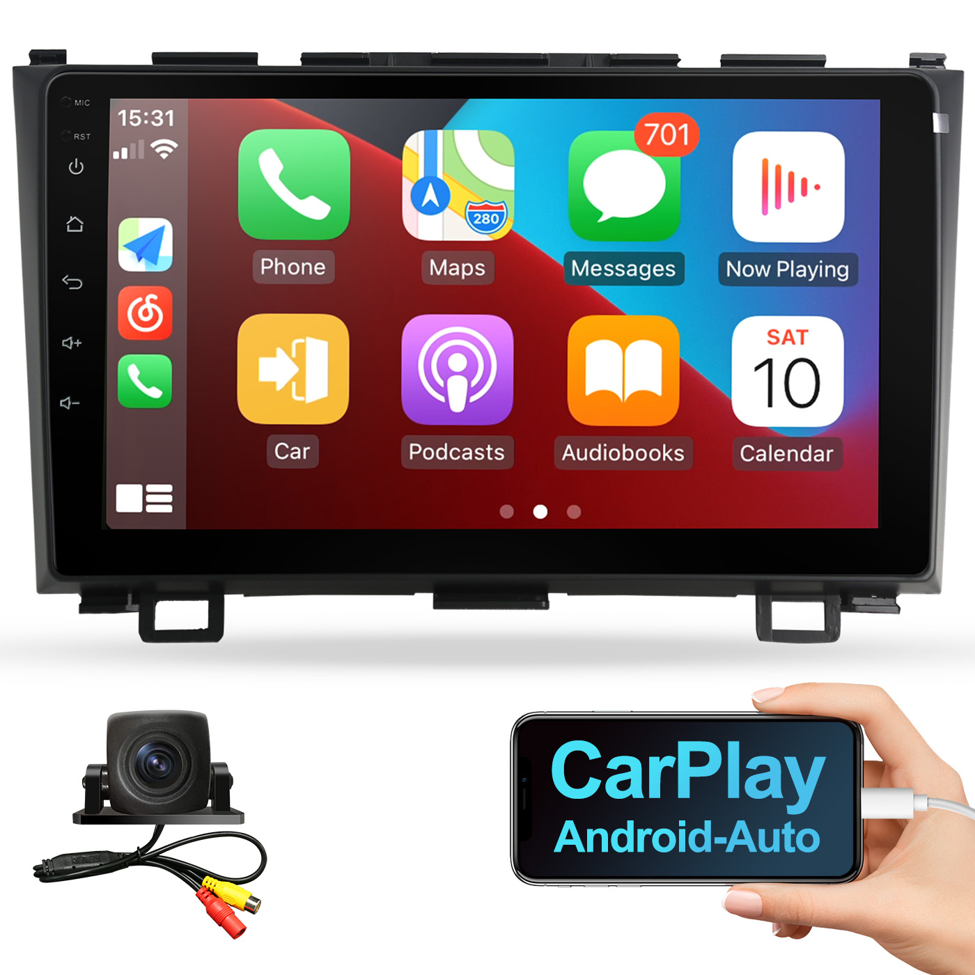 Car Radio Android 10.0 QLED Screen For Honda CR-V CRV 2007-2011 Auto Stereo Multimedia Player Navigation GPS Carplay DTS No 2din
