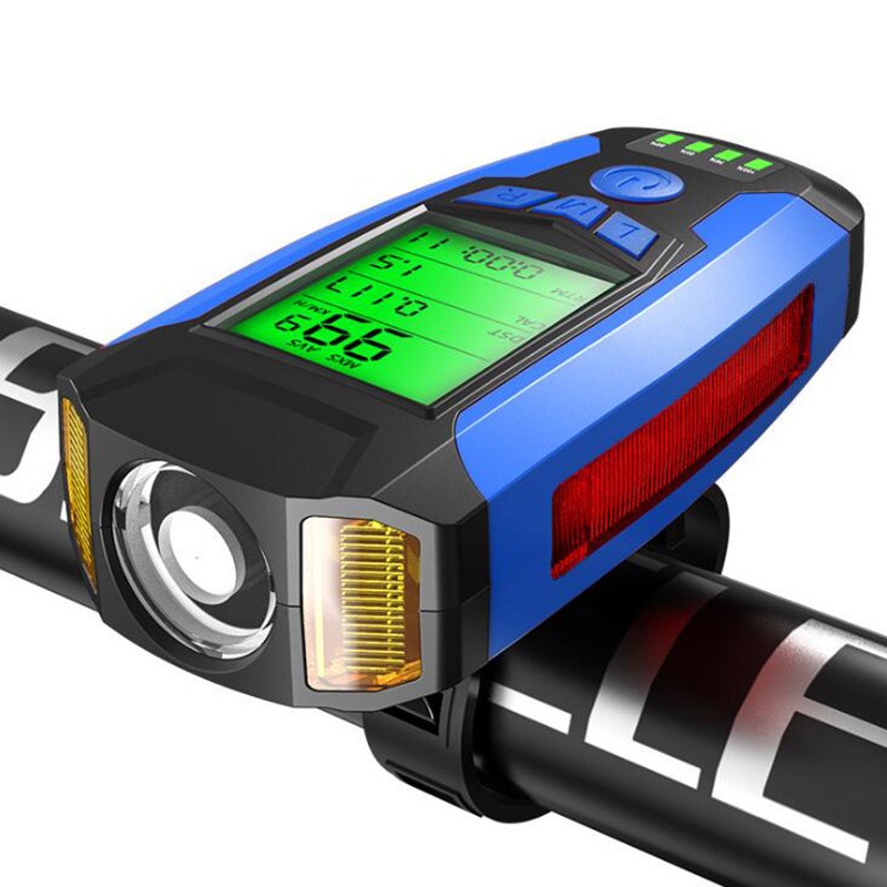 New bicycle wireless computer with horn, headlight, wireless speedometer, riding multifunctional equipment