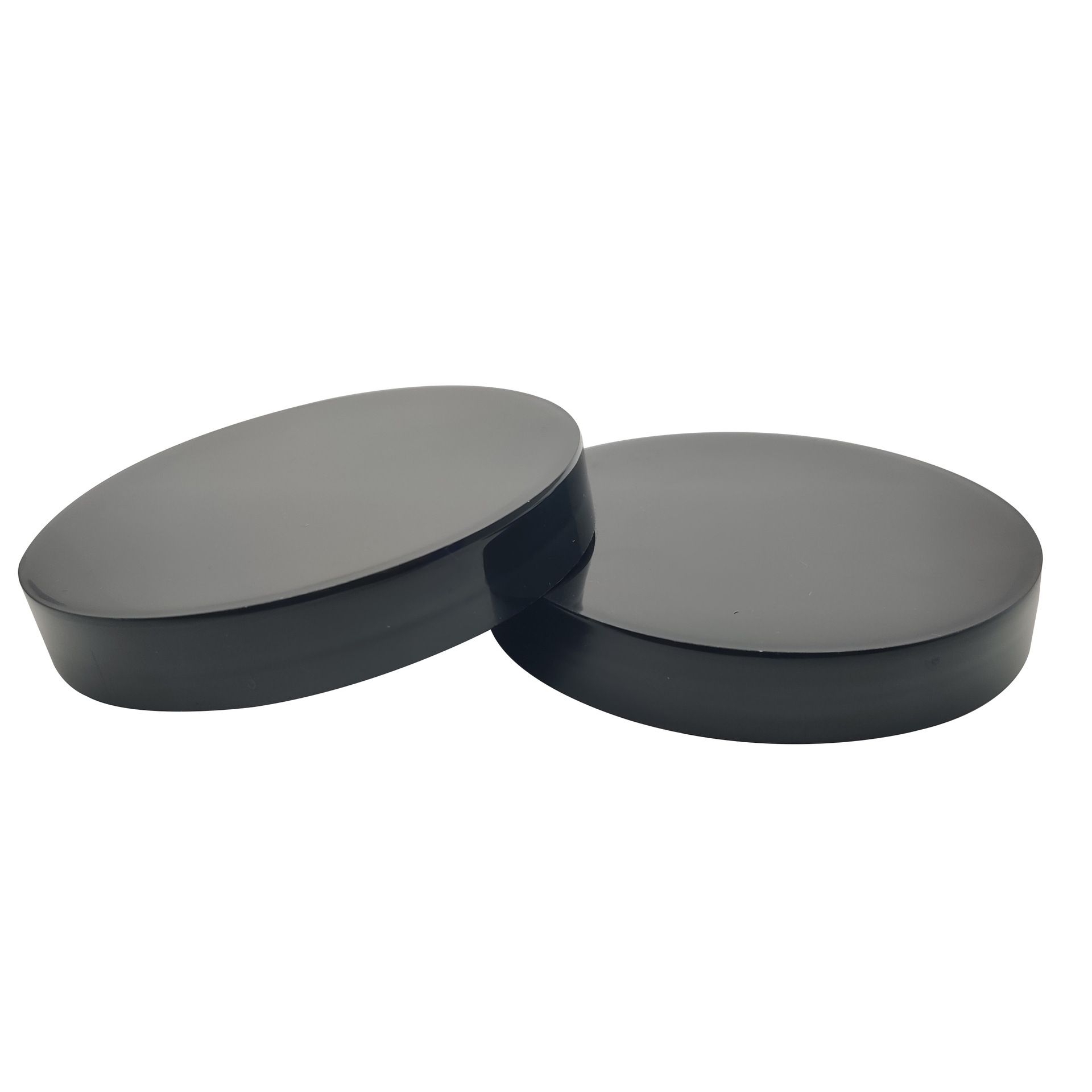70-400 Black Smooth Plastic Cap With PE Liner For Bottle And Jar