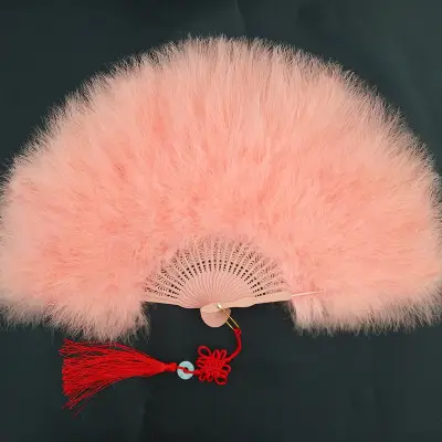 China Folding Colorful Feather Hand Fans for wedding