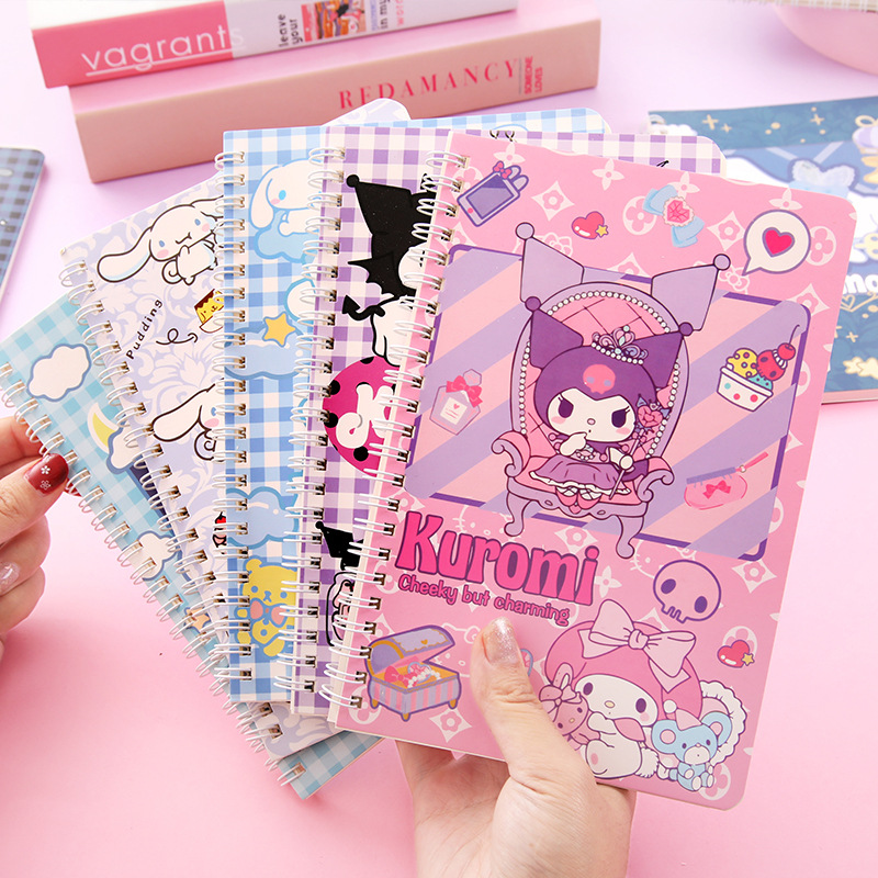 Botu Sanrio Melody Kitty Cinnamoroll Kuromi мультфильм Kawaii Девушка портативный блокнот A6 спиральный дневник Bobine De Couleur праздничный подарок