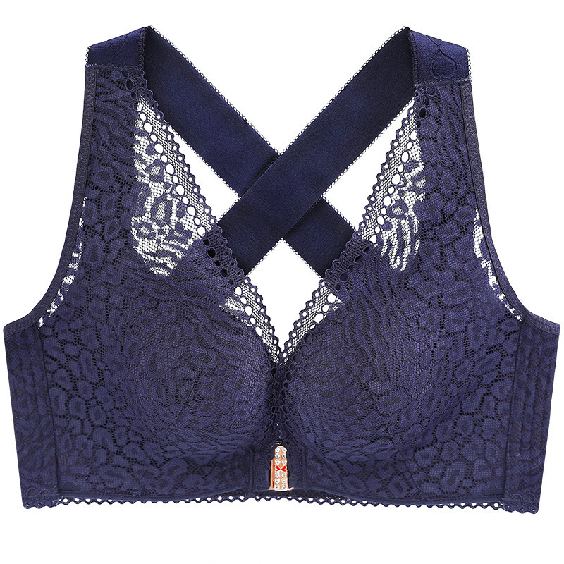 Drop Shipping Plus Size Bra Front Buckle Closure and X-Back Design