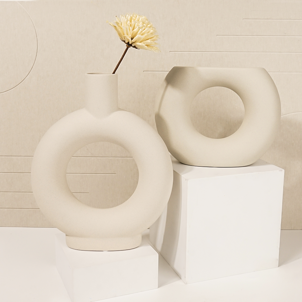 Ceramic Flower Small Big Stone Trumpet Mushroom Glass Vaselarge Floor Vase For Home Decoration