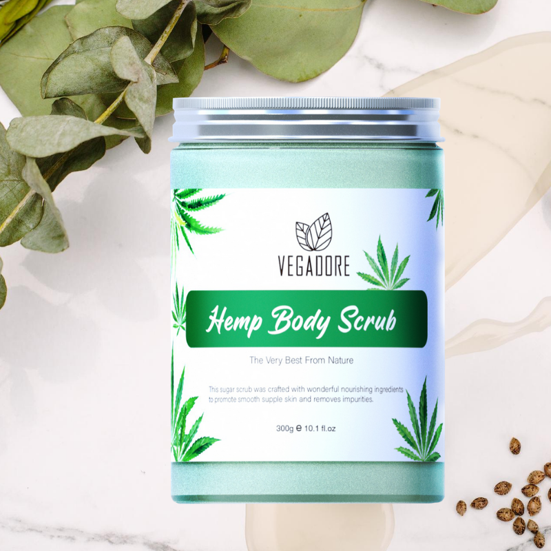 Новое поступление органическое Отбеливающее масло CBD отбеливающий пеньковый сахарный скраб для лица